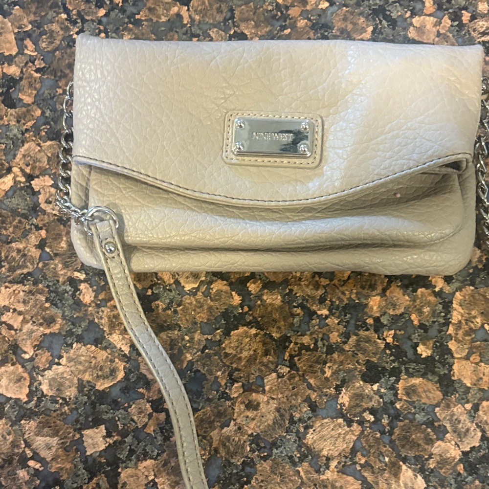 Nine West Taupe Wristlet Clutch